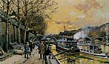 Les Bateau Mouches sur la Seine - Paris by Eugene Galien-Laloue